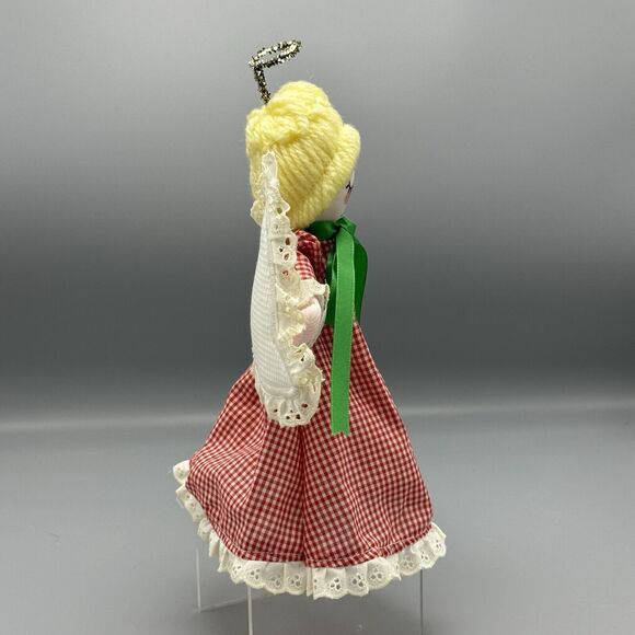 Vtg Sandra Claus Shoppe Christmas Tree Topper Stocking Angel  Kitschy Country - Picture 2 of 9